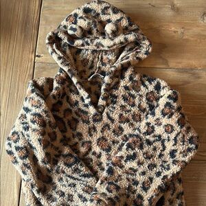 Brown and Black Leopard Print Sweatshirt